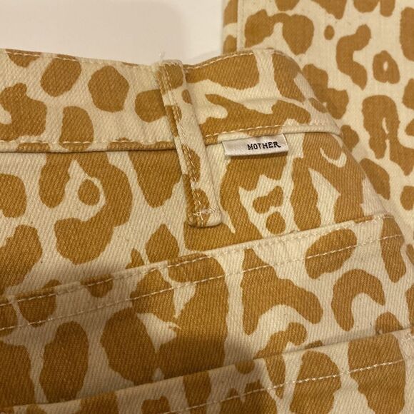 MOTHER The Hustler Frayed Hem Leopard Print Jeans NWOT - Picture 11 of 11
